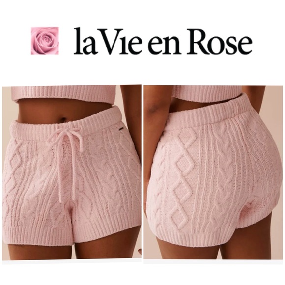 La Vie En Rose Pants - Cable-Knit Chenille Shorts